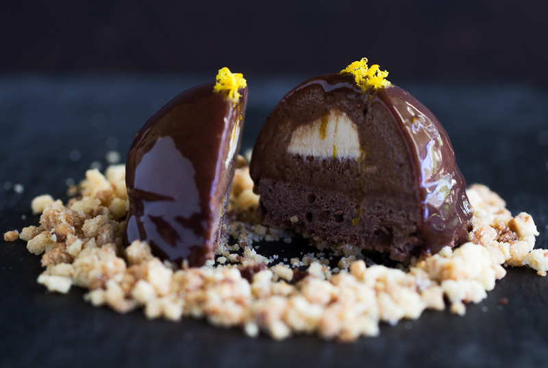 Chocolate Mousse Dome Cake With Hazelnut Crumb G Day Souffle